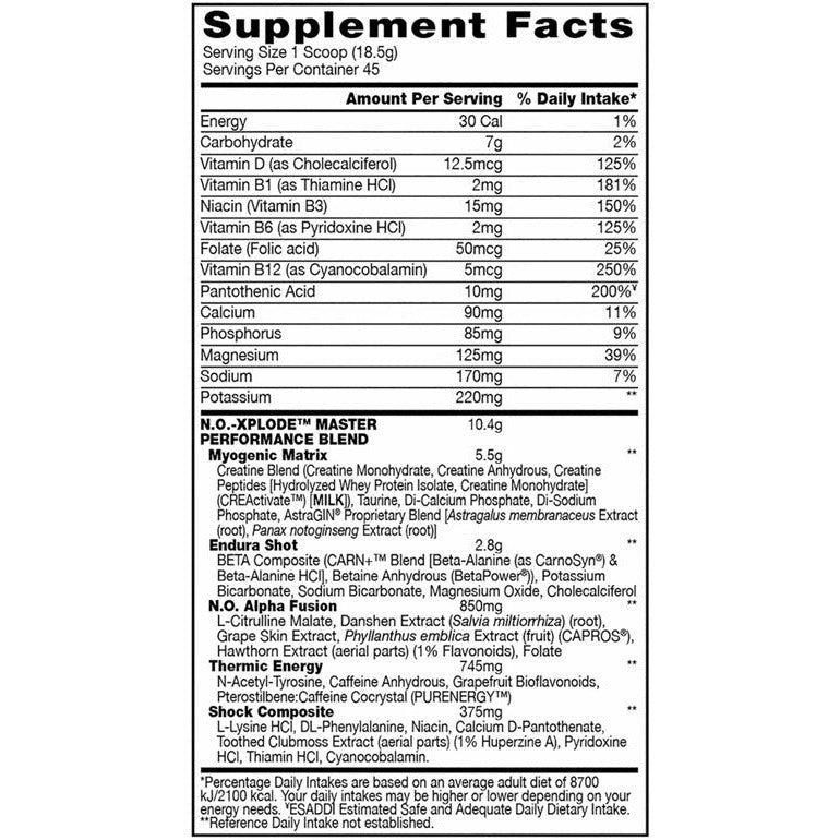 BSN NO Xplode Pre Workout 45 Servings - Gym Freak Supplements