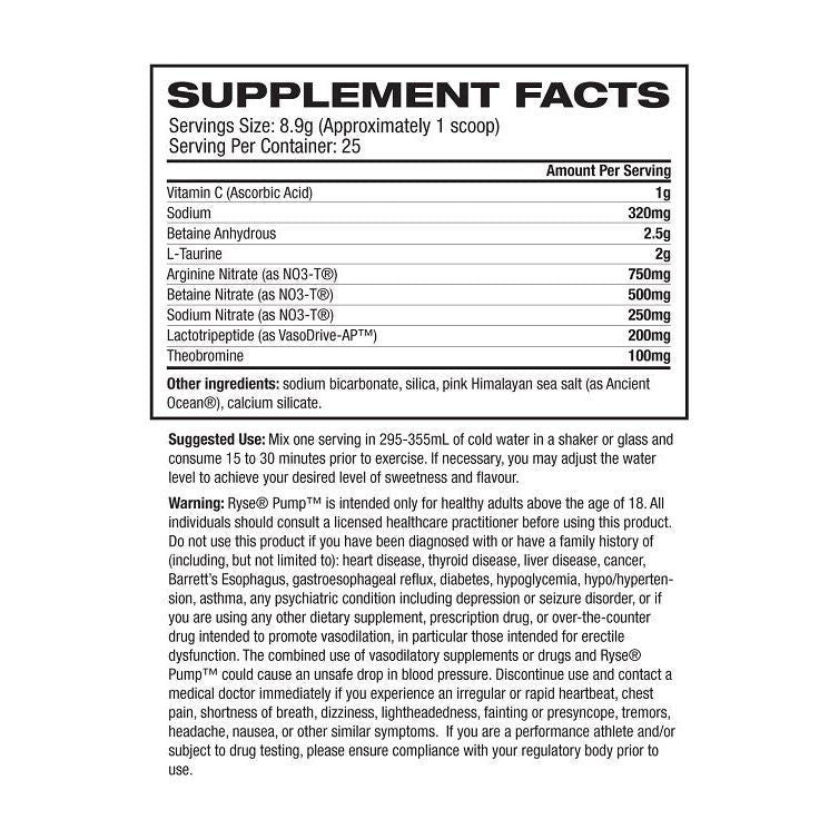 Ryse Blackout Pump - Non Stim - Gym Freak Supplements