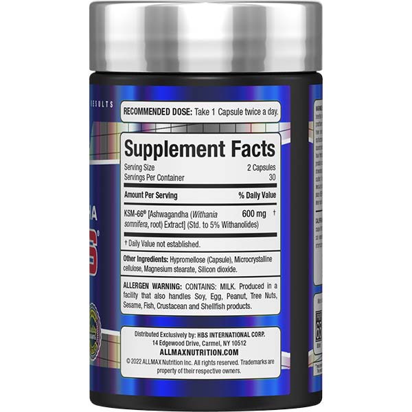 ALLMAX ESSENTIALS ASHWAGANDHA KSM-66 (60 CAPS) - Gym Freak Supplements