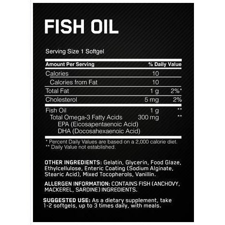 Optimum Nutrition Fish Oil Caps - 100 Caps - Gym Freak Supplements